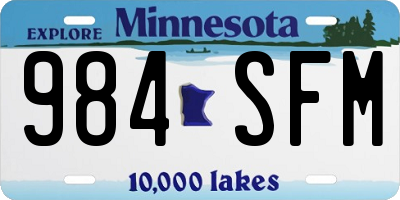 MN license plate 984SFM