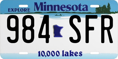 MN license plate 984SFR