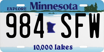 MN license plate 984SFW