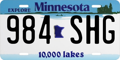 MN license plate 984SHG