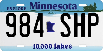 MN license plate 984SHP