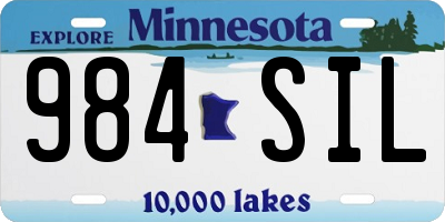 MN license plate 984SIL