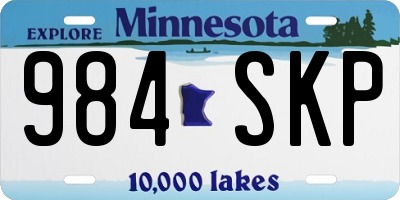MN license plate 984SKP