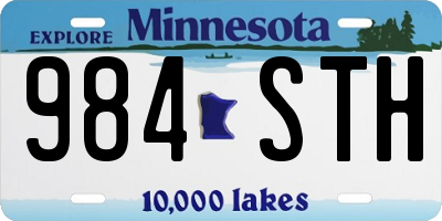 MN license plate 984STH