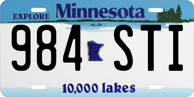 MN license plate 984STI