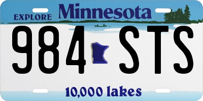 MN license plate 984STS