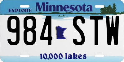 MN license plate 984STW