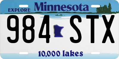 MN license plate 984STX