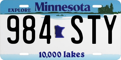 MN license plate 984STY