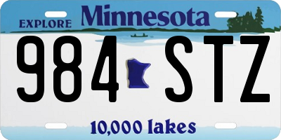 MN license plate 984STZ