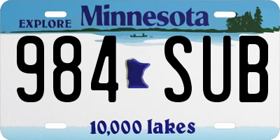 MN license plate 984SUB
