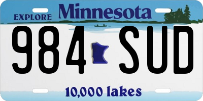 MN license plate 984SUD