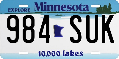 MN license plate 984SUK