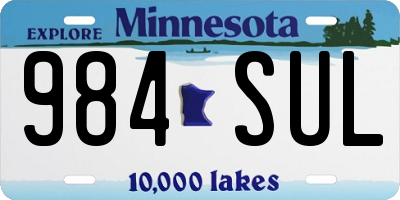 MN license plate 984SUL