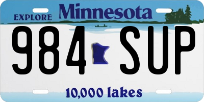 MN license plate 984SUP