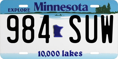 MN license plate 984SUW