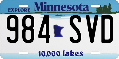 MN license plate 984SVD