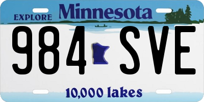 MN license plate 984SVE