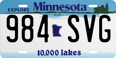 MN license plate 984SVG
