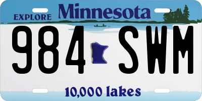 MN license plate 984SWM