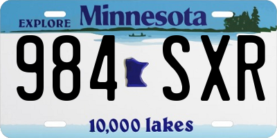 MN license plate 984SXR