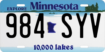 MN license plate 984SYV