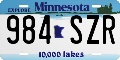 MN license plate 984SZR