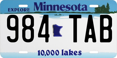 MN license plate 984TAB