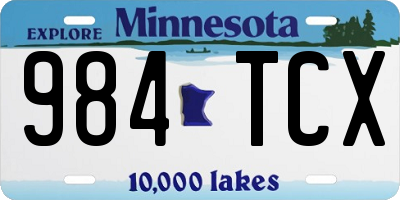 MN license plate 984TCX