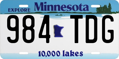 MN license plate 984TDG