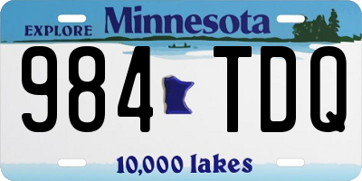 MN license plate 984TDQ