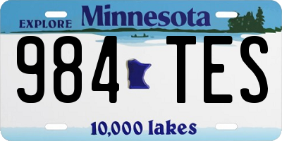 MN license plate 984TES