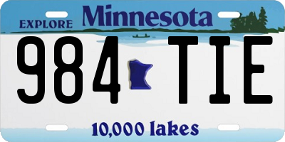 MN license plate 984TIE