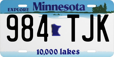MN license plate 984TJK