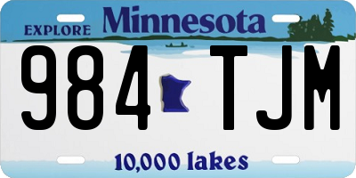 MN license plate 984TJM