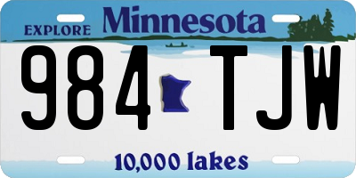 MN license plate 984TJW