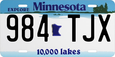 MN license plate 984TJX