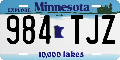 MN license plate 984TJZ