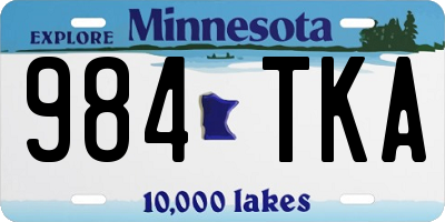 MN license plate 984TKA