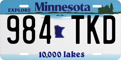 MN license plate 984TKD