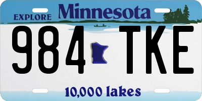 MN license plate 984TKE