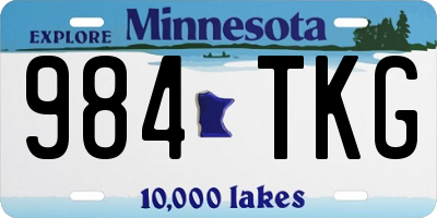 MN license plate 984TKG