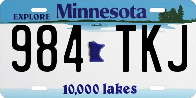 MN license plate 984TKJ