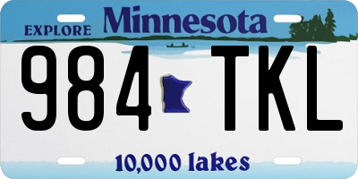 MN license plate 984TKL