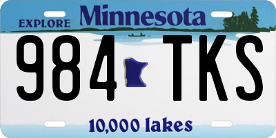 MN license plate 984TKS