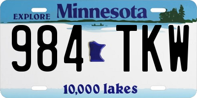 MN license plate 984TKW