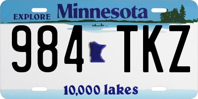 MN license plate 984TKZ