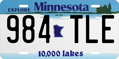 MN license plate 984TLE