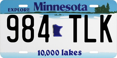 MN license plate 984TLK