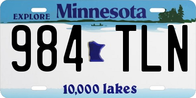 MN license plate 984TLN